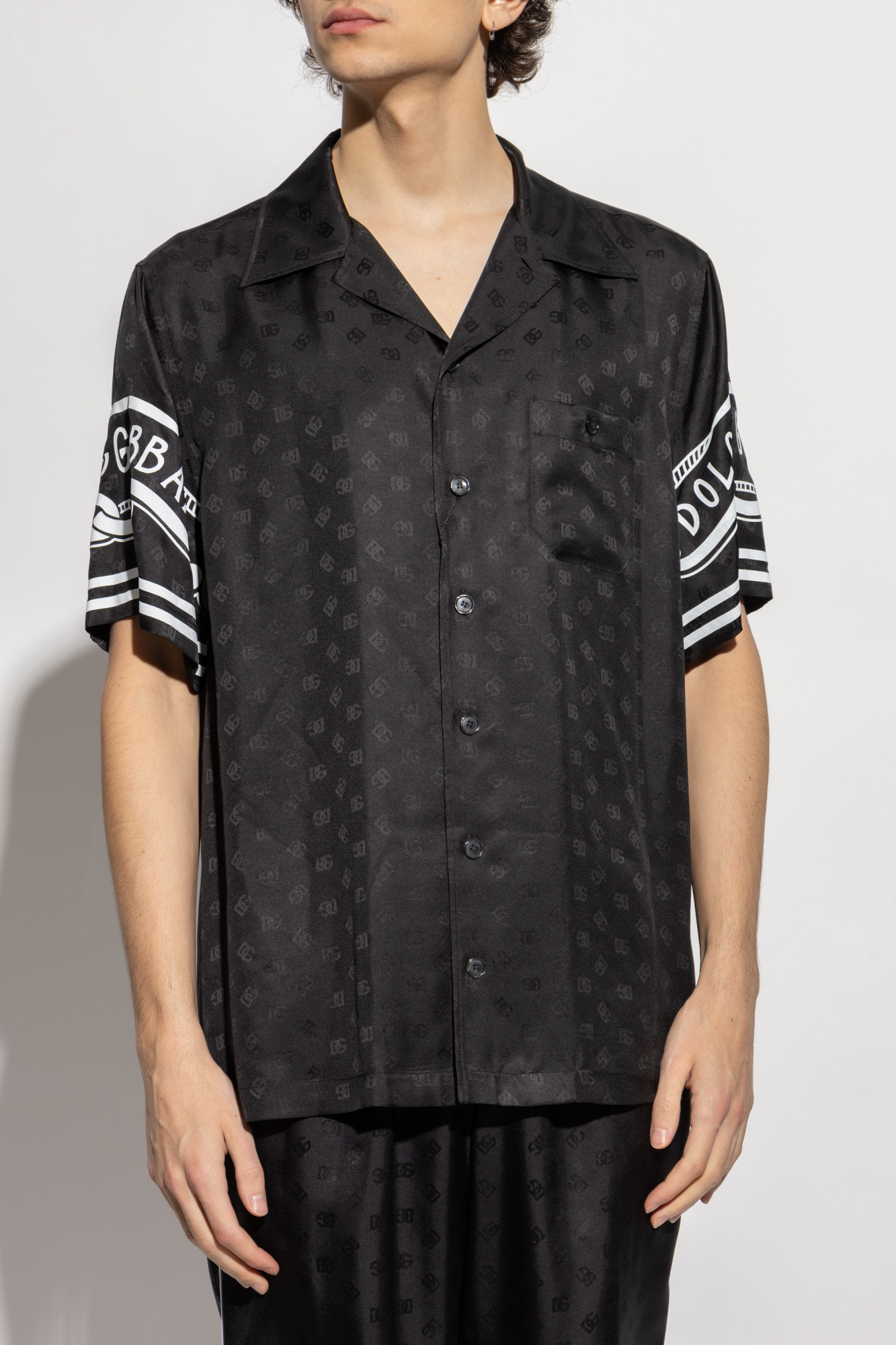 Tシャツ・カットソー Dolce & Gabbana SS25 Silk shirt (G5IF1ZFU1AU W0001) Silk shirt with perfume print in Print for Men